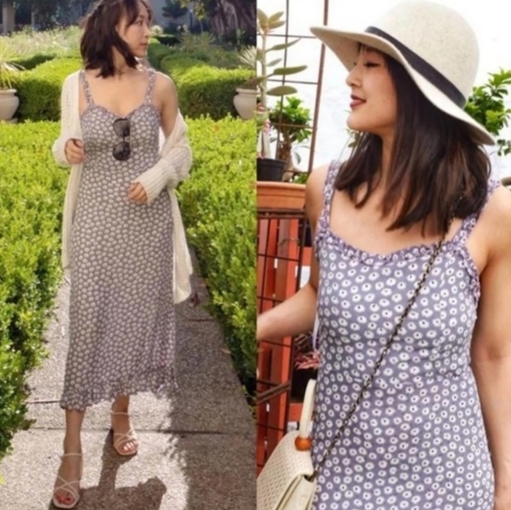 🎉HP! Faithfull The Brand x Anthropologie Noemie Danica Midi Dress Flora Medium.